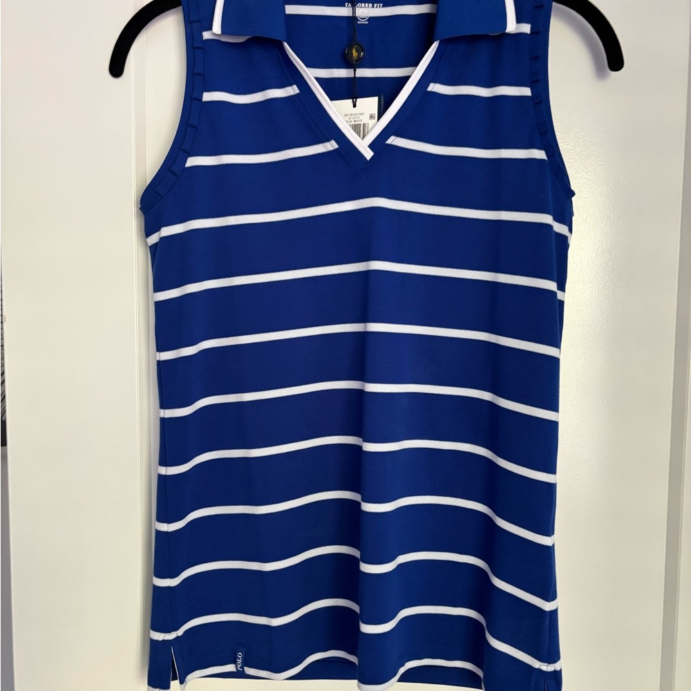 Sleeveless Blue Striped Top